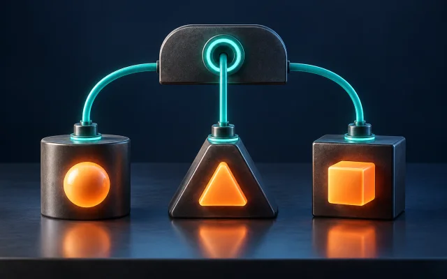 One shared interface connected to three distinct implementations and results