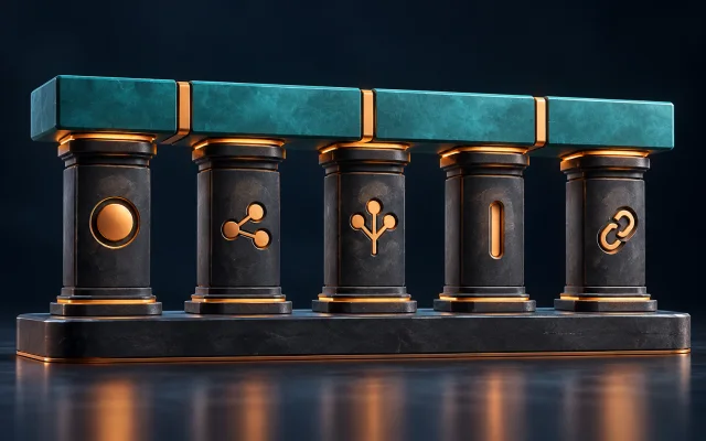 Five complementary structural pillars support one stable modular design