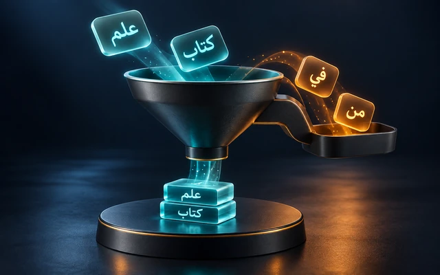 A filter separating common Arabic words from meaningful words for text processing